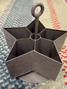 Pottery Barn Kids Gray Metal Desk Spinning Caddy Pen Pencil Super Cute!